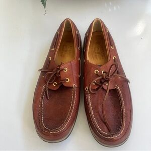 SPERRY GOLD CUP TOPSIDER Deerskin Leather Lining men’s 13M Brown 2 Eye Boat Shoe